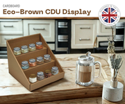 3 STEP Mini Counter Top Eco friendly Brown Cardboard CDU Display